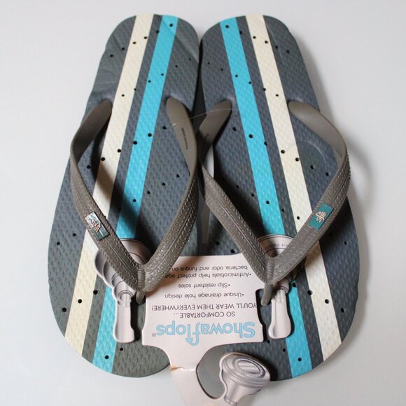 Showaflops Multicolor Slide Anti-Slip Shower Sandals Mens Black Size 11/12 NWT - Picture 8 of 8